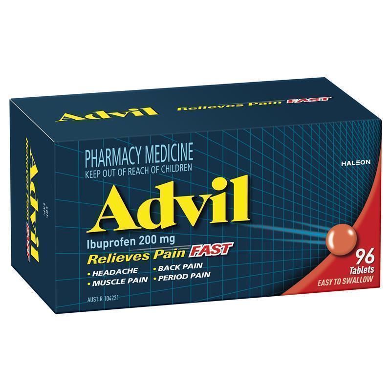 Advil Ibuprofen Pain Relief 96 Tablets