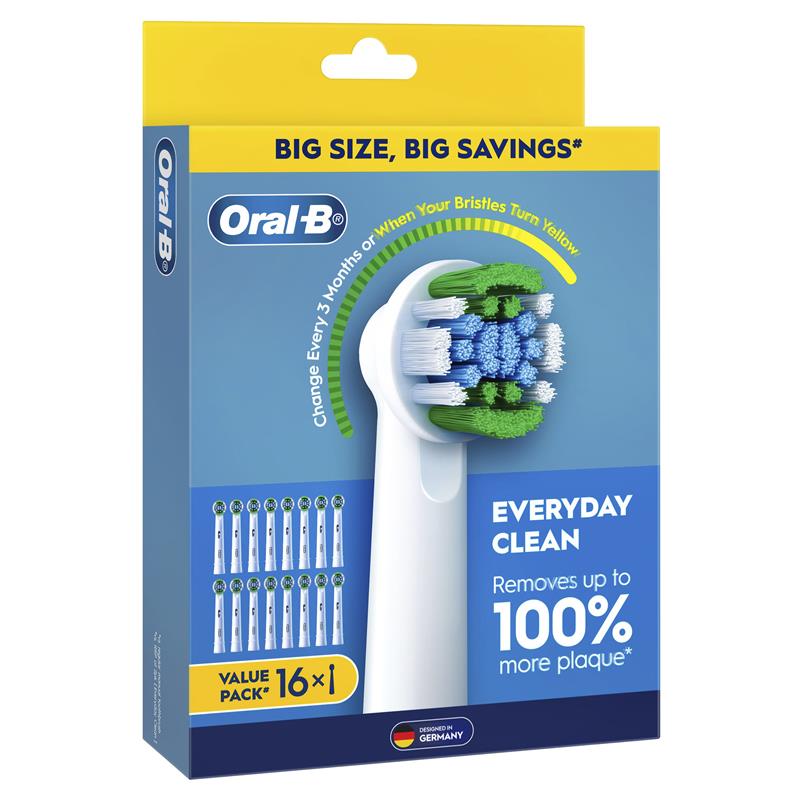 Oral B Power Toothbrush Everyday Clean Refills 16 Pack