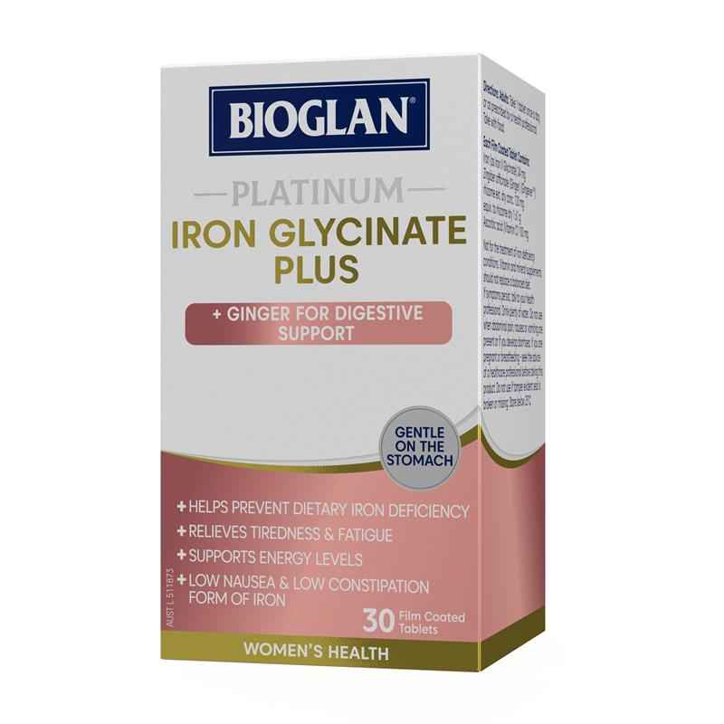 Bioglan Platinum Iron Glycinate Plus 30 Tablets