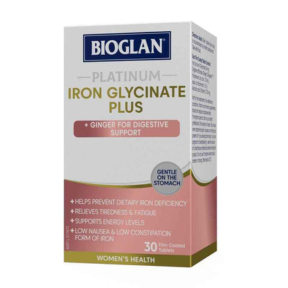 Bioglan Platinum Iron Glycinate Plus 30 Tablets