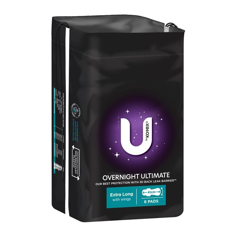 U By Kotex Maxi Ultimate Overnight Wing Pads 6 Pack - GimmeNow