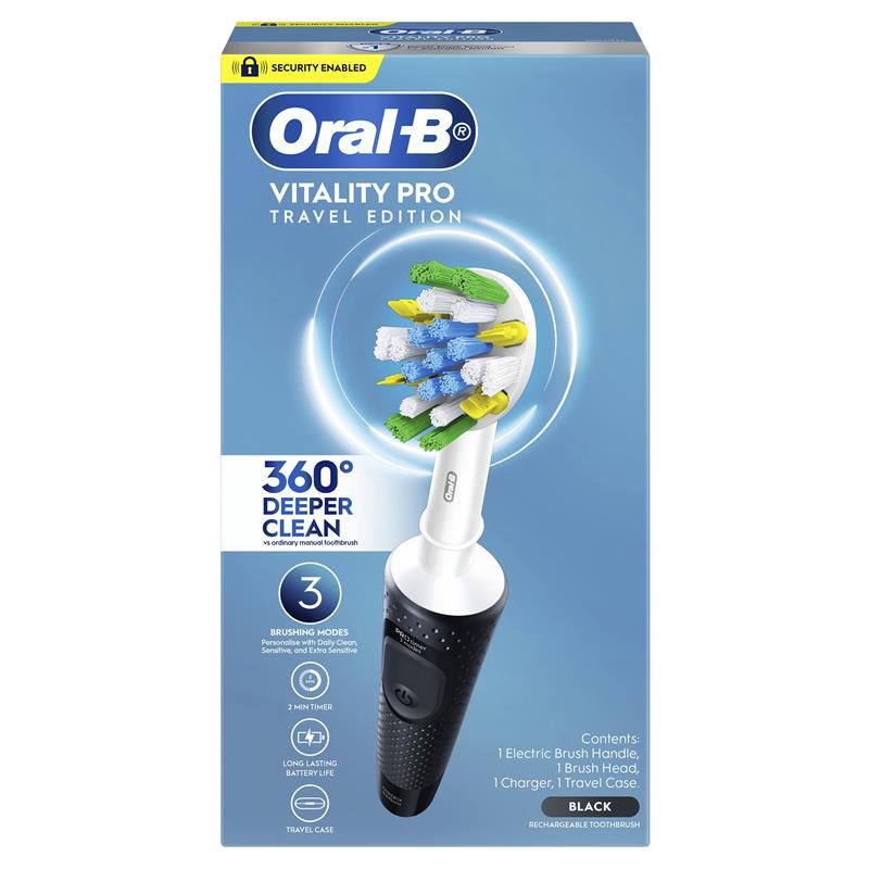Oral-B Electric Toothbrush Vitality Pro Deep Clean with Travel Case - Black