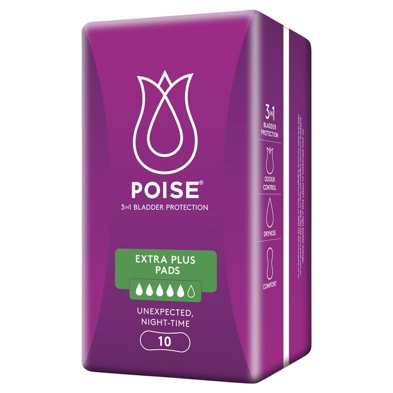 Poise Incontinence Pads Extra Plus 10 Pack
