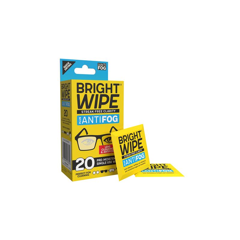 BrightWipe Lens Cleaning Antifog Wipes 20 Pack