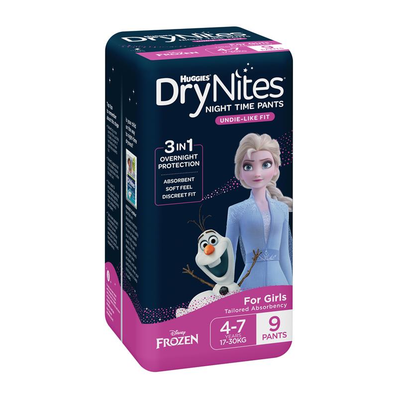 DryNites Night Pants Girl 4-7 Years (17-30kg) 9 Pack