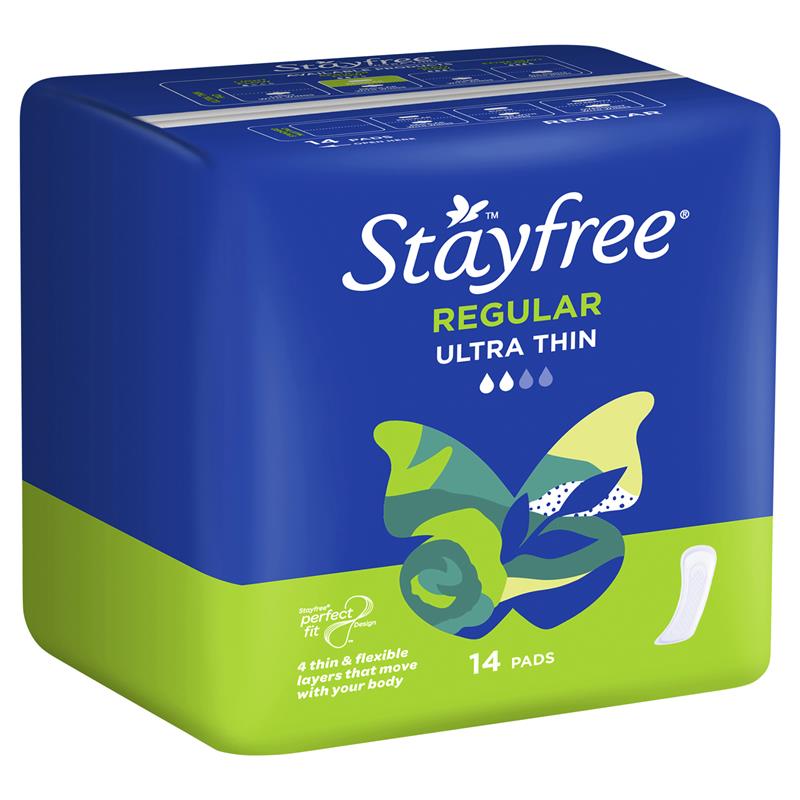 Stayfree Ultra Thin Regular Sanitary Pads With Wings 14 Pack