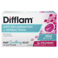 Difflam Sore Throat Sugar Free Strawberry 16 Lozenges