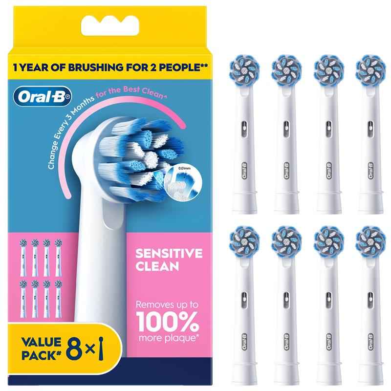 Oral B Power Toothbrush Sensitive Clean Refills 8 Pack