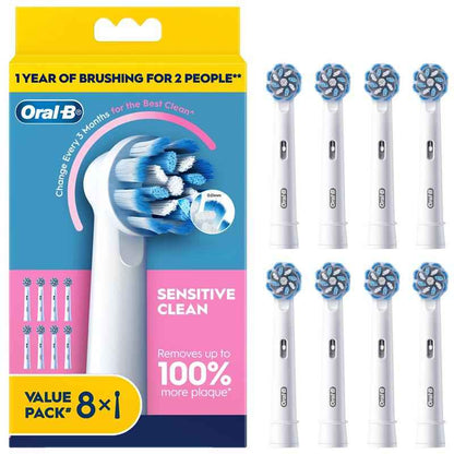 Oral B Power Toothbrush Sensitive Clean Refills 8 Pack