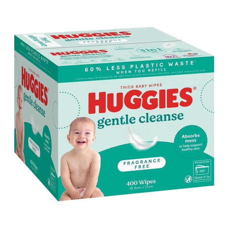 Huggies Gentle Cleanse Baby Wipes Fragrance Free 400 Pack