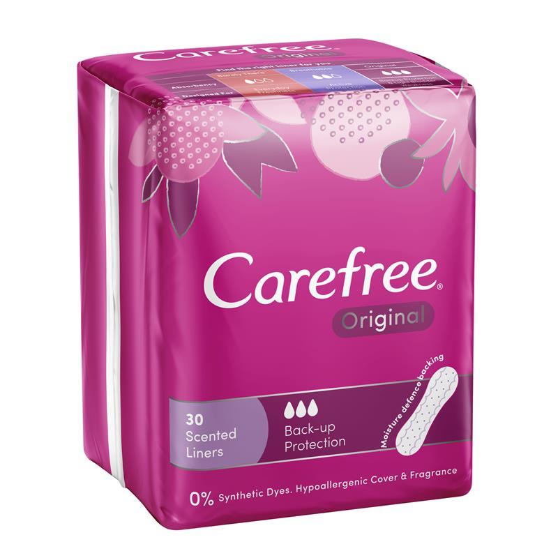 Carefree Original Shower Fresh Scented Panty Liners 30 Pack