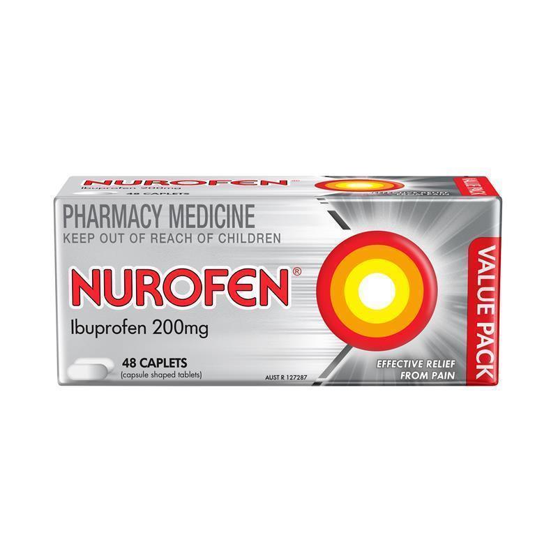 Nurofen Pain and Inflammation Relief Caplets 200mg Ibuprofen 48 pack