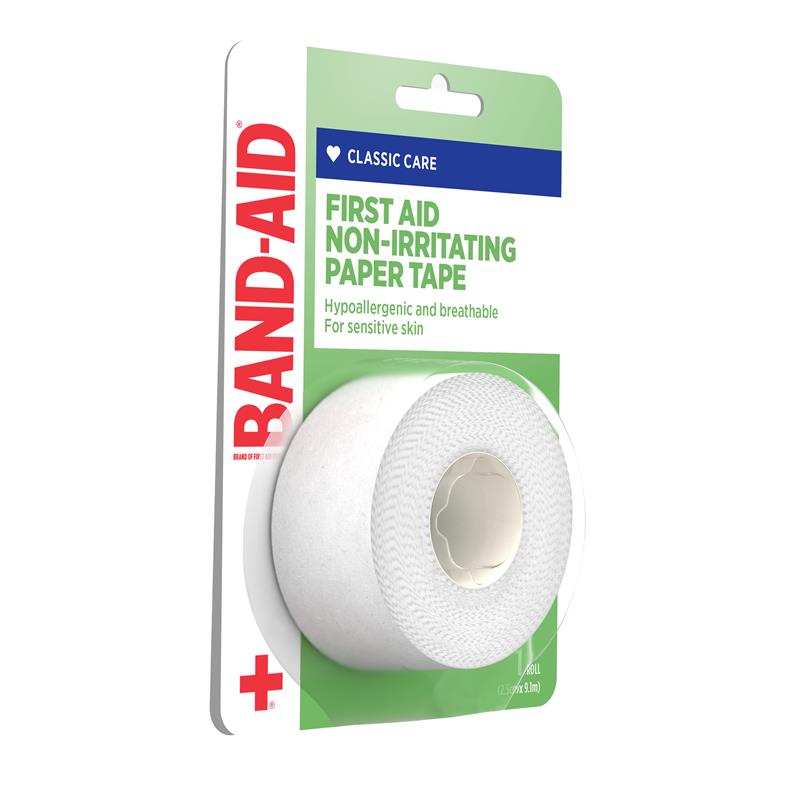 Band-Aid First Aid Non-Irritating Paper Tape 2.5cm x 9.1m
