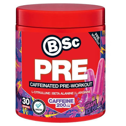 BSc PRE Caffeinated Pre-Workout Grape Ice Pop 300g