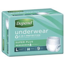 Depend Unisex Underwear Super Plus Large 9 Pack