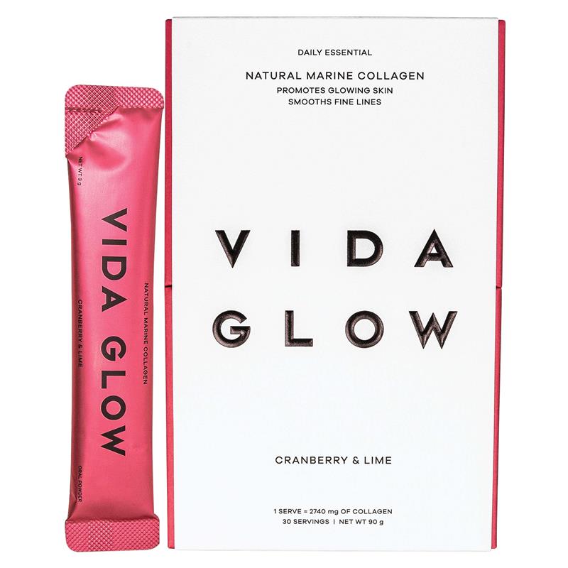 Vida Glow Natural Marine Collagen Cranberry & Lime 30 Sachets