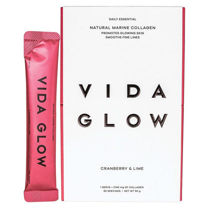 Vida Glow Natural Marine Collagen Cranberry & Lime 30 Sachets