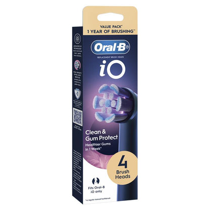 Oral B Power Toothbrush iO Clean and Gum Protect Refills Black 4 Pack