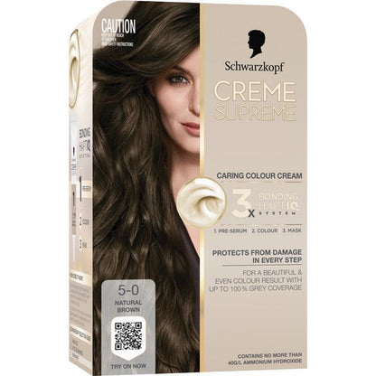 Schwarzkopf Creme Supreme Permanent Natural Brown Hair 5-0