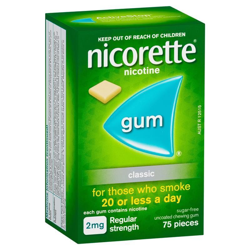 Nicorette Gum 2mg Classic 75 Pieces