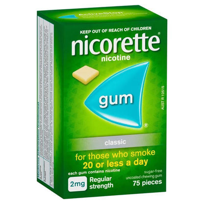 Nicorette Gum 2mg Classic 75 Pieces