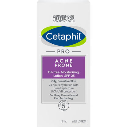 Cetaphil Pro Acne Prone Oil Free Facial Moisturising Lotion SPF 25 118ml - GimmeNow