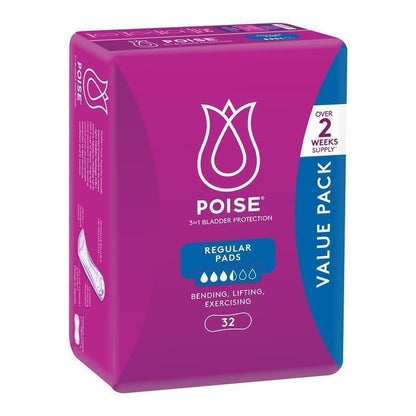 Poise Incontinence Pads Regular 32 Pack