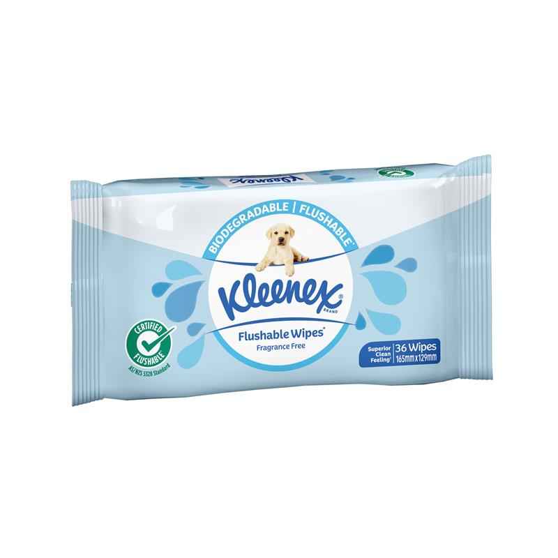 Kleenex Flushable Wipes Fragrance Free 36 Wipes