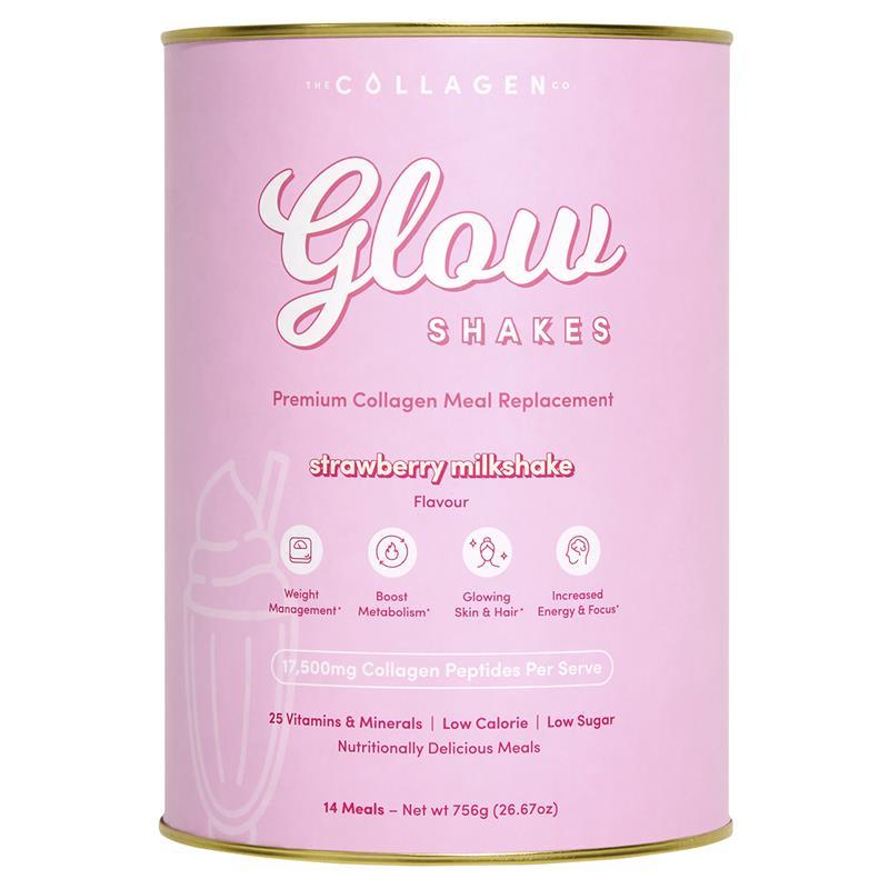 The Collagen Co Glow Shakes Strawberry Milkshake 755g