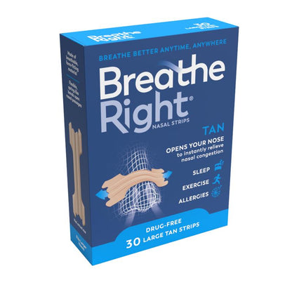Breathe Right Nasal Strips Tan Large 30