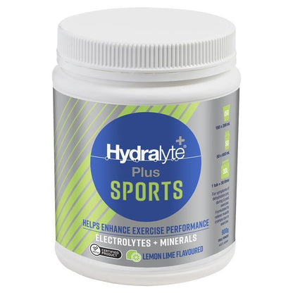 Hydralyte Plus Sports Lemon Lime Flavoured Powder 900g