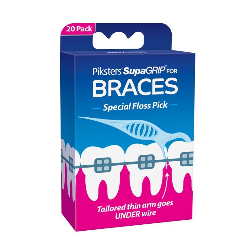 Piksters SupaGRIP Braces Floss Picks 20 Pack