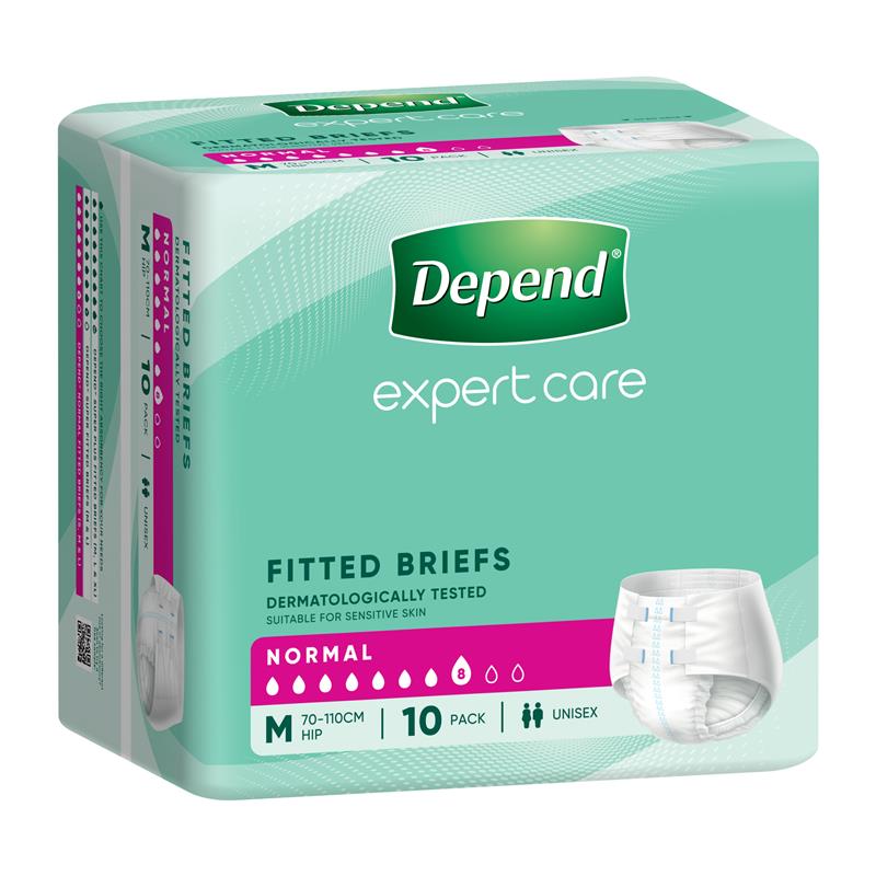 Depend Expert Care Incontinence Fitted Briefs Medium Large 10 Pack