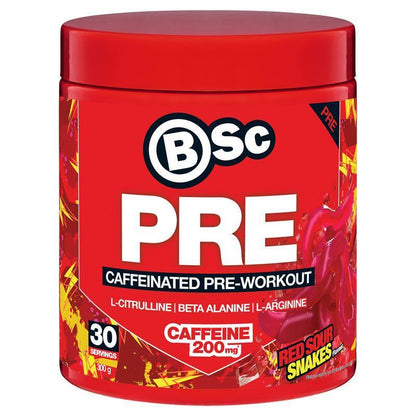 BSc PRE Caffeinated Pre-Workout Red Sour Snakes 300g