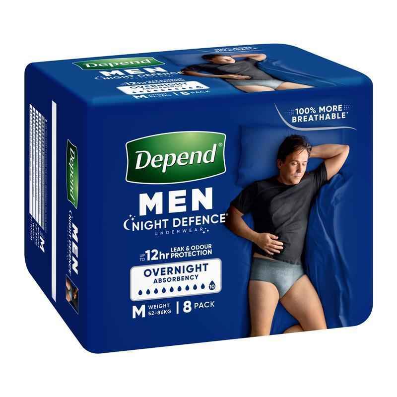 Depend Men Real Fit Underwear Night Defence Size M 8 Pack
