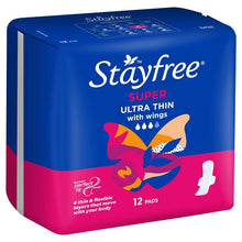 Stayfree Ultra Thin Super Sanitary Pads With Wings 12 Pack