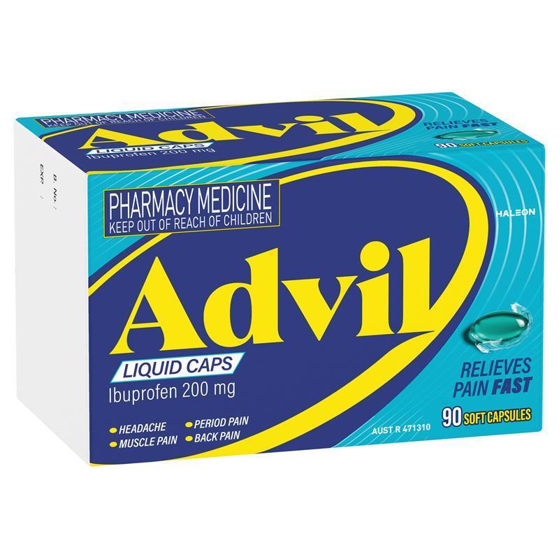 Advil Ibuprofen Pain Relief 90 Liquid Capsules