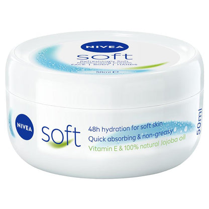 NIVEA Soft Moisturiser Cream Face Body Hands 50ml