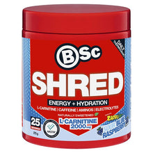 BSc Energy Shred + Hydration Powder Zappo Sour Blue Raspberry 275g