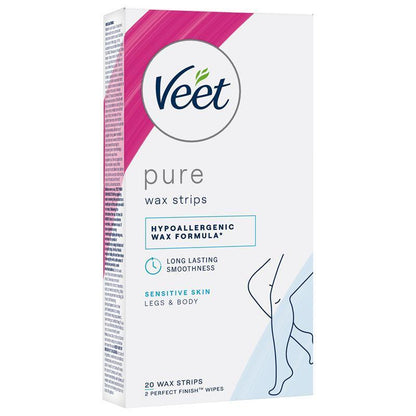 Veet Pure Cold Wax Strips Leg 20 Pack