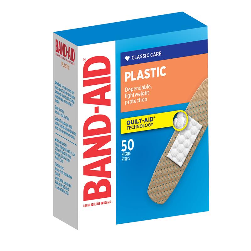 Band-Aid Plastic Strips 50 Pack