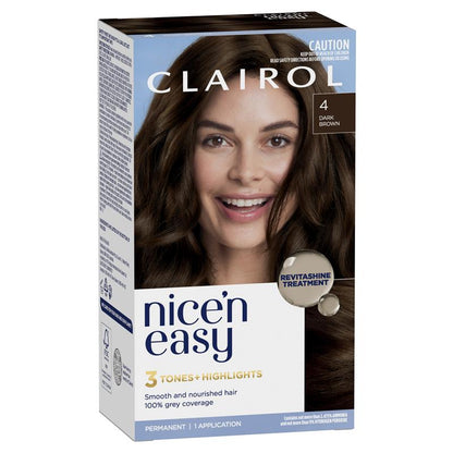 Clairol Nice N Easy 4 Natural Dark Brown Permanent Hair Colour