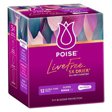Poise LiveFree Incontinence Pads Super No Wings 12 Pack