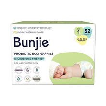 Bunjie Probiotic Eco Nappies Size 1, Up to 5kg, 52 Pack