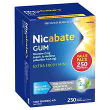 Nicabate Gum 4mg Extra Fresh 250 Pieces Exclusive Size