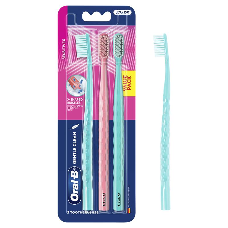 Oral B Toothbrush SensitiveX Gentle Clean 3 Pack