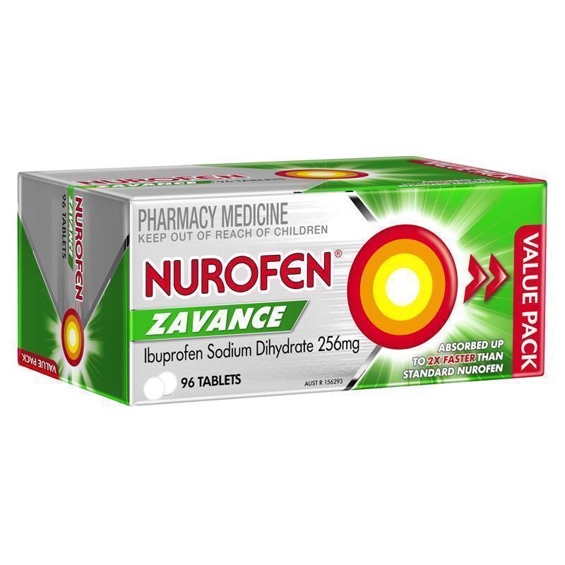 Nurofen Zavance Fast Pain Relief Tablets 256mg Ibuprofen 96 Pack
