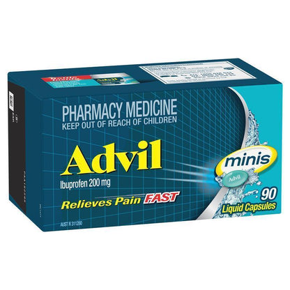 Advil Ibuprofen Pain Relief Liquid Mini 90 Capsules
