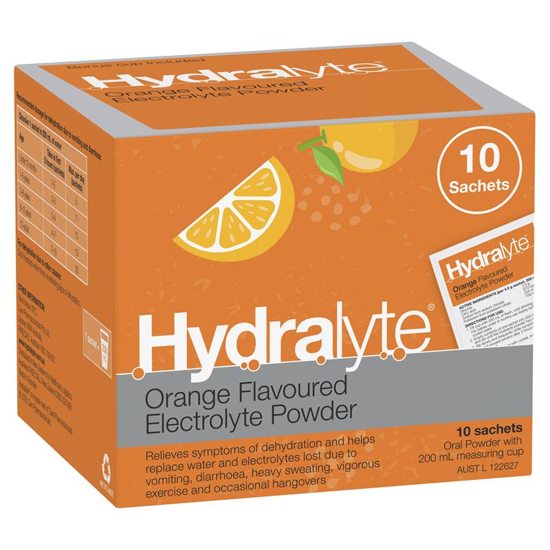 Hydralyte Electrolyte Powder Orange 4.9g x 10