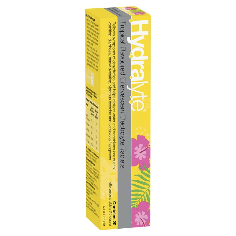 Hydralyte Electrolyte Effervescent Tropical 20 Tablets